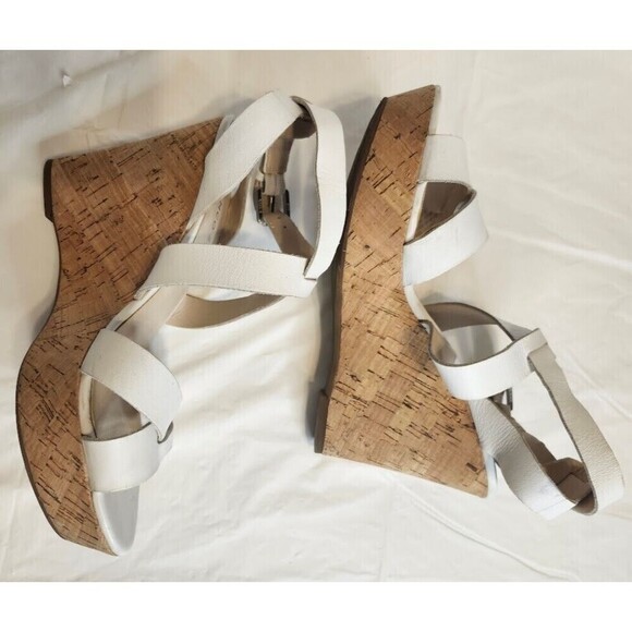 Franco Sarto Women's Cork Wedge Sandal White Size 7 - Picture 3 of 9